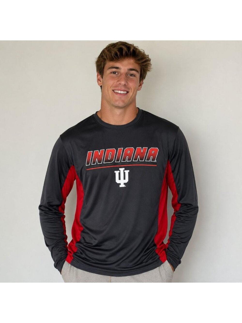 J. America NWT Indiana Hoosiers Performance Long Sleeve Shirt L